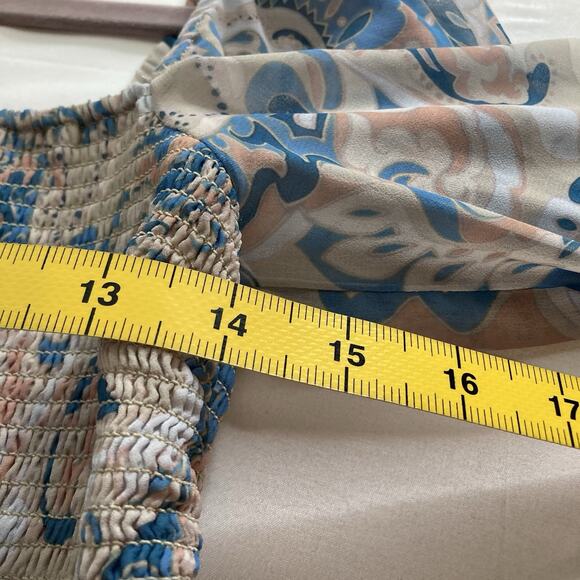 Aritzia Wilfred Pink Blue Tempest Babydoll Mini Dress Size L Fairy Coquette Boho - Picture 4 of 11